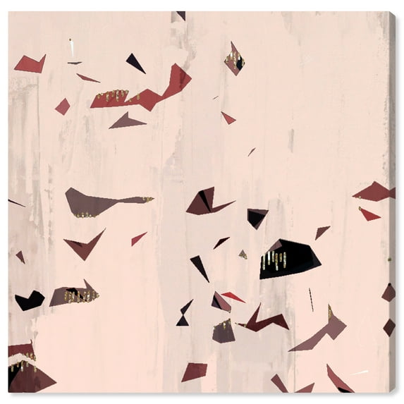 Wynwood Studio Canvas Tinted Terrazzo Cranberry I Abstract Shapes Wall Art Canvas Print Pink Light Pink 30x30