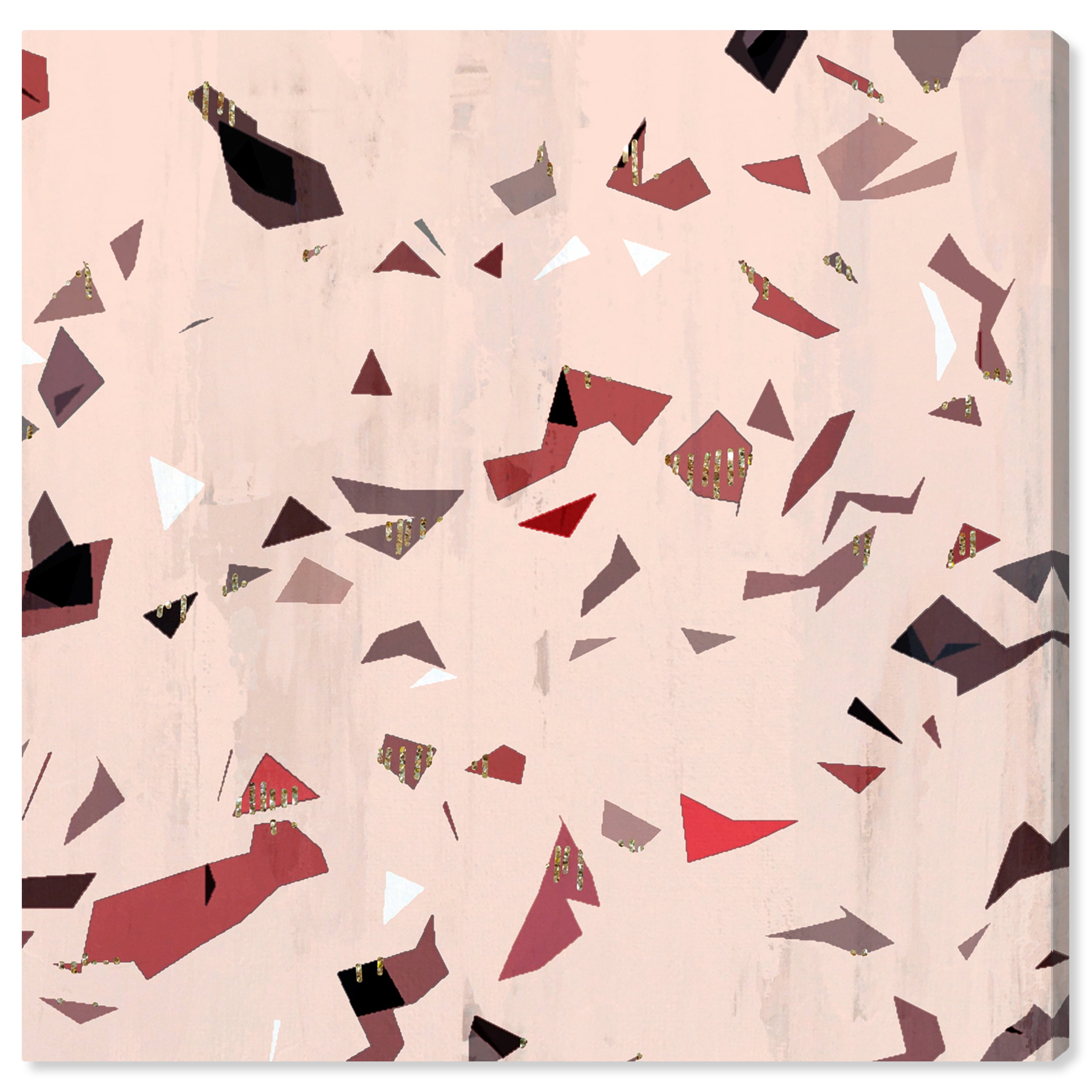 Wynwood Studio Canvas Tinted Terrazzo Cranberry II Abstract Textures Wall Art Canvas Print Pink Light Pink 20x20