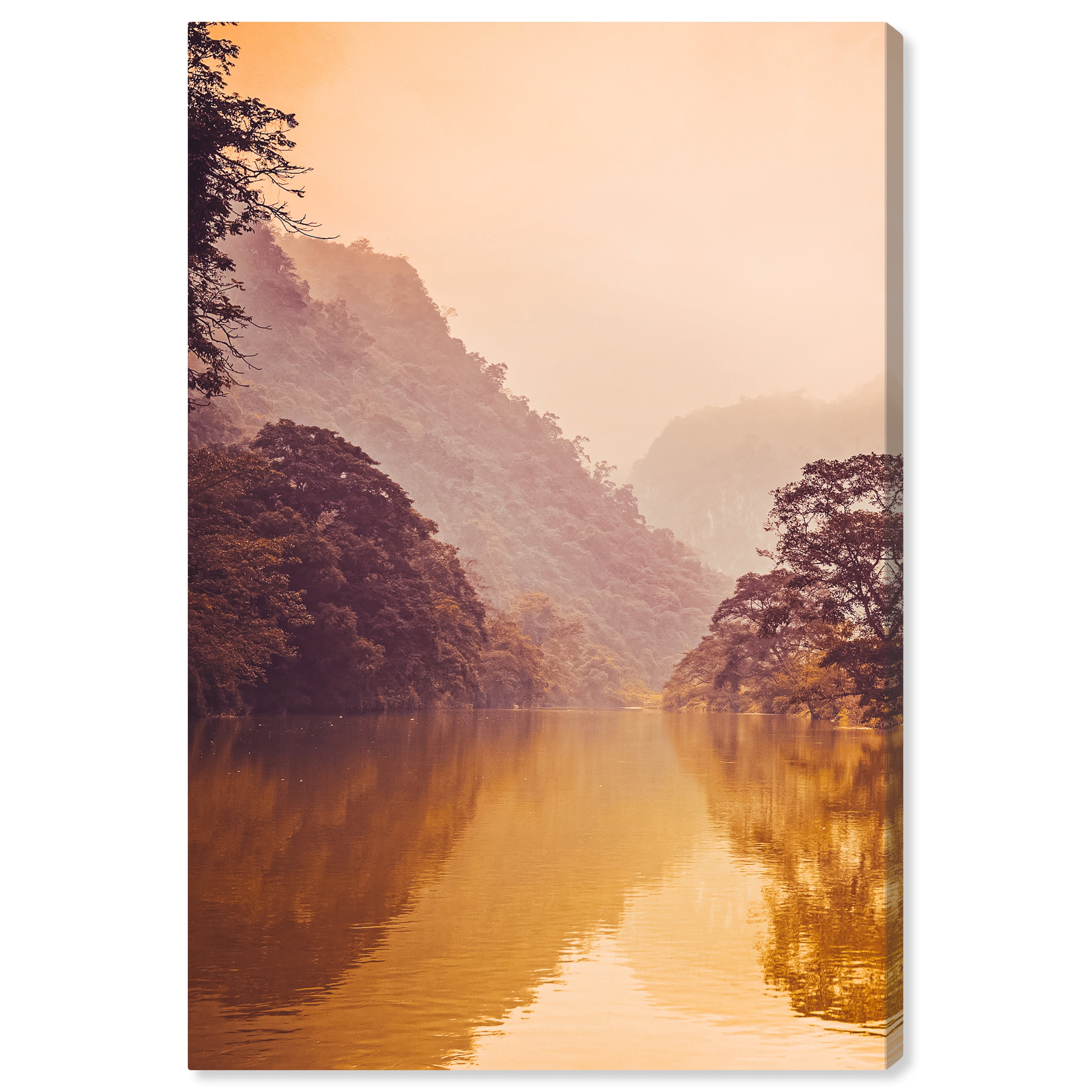 Wynwood Studio Canvas Warm Stillness Nature and Landscape Forest Landscapes Wall Art Canvas Print Brown 20x30