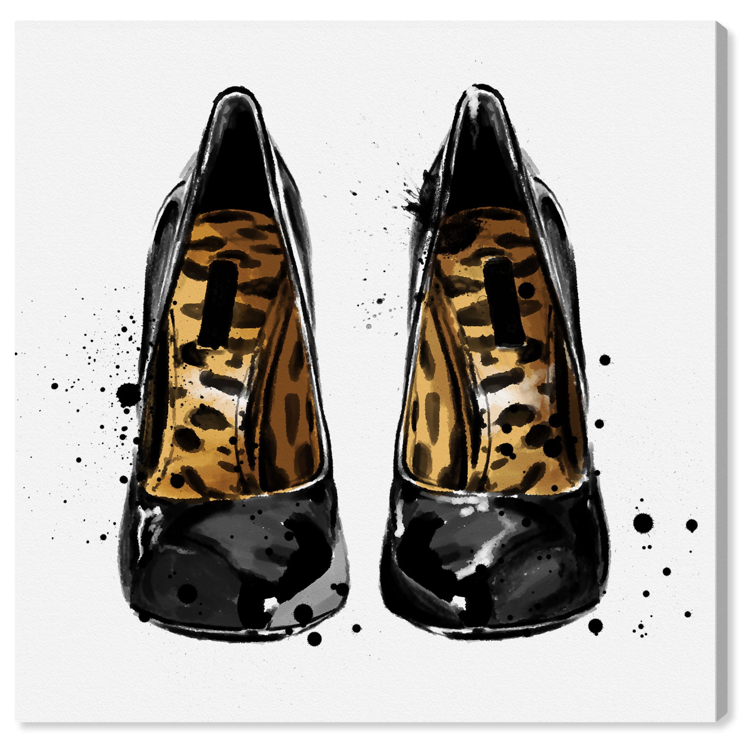 12x12 Black and Gold Canvas Fashion Heels Wall Art