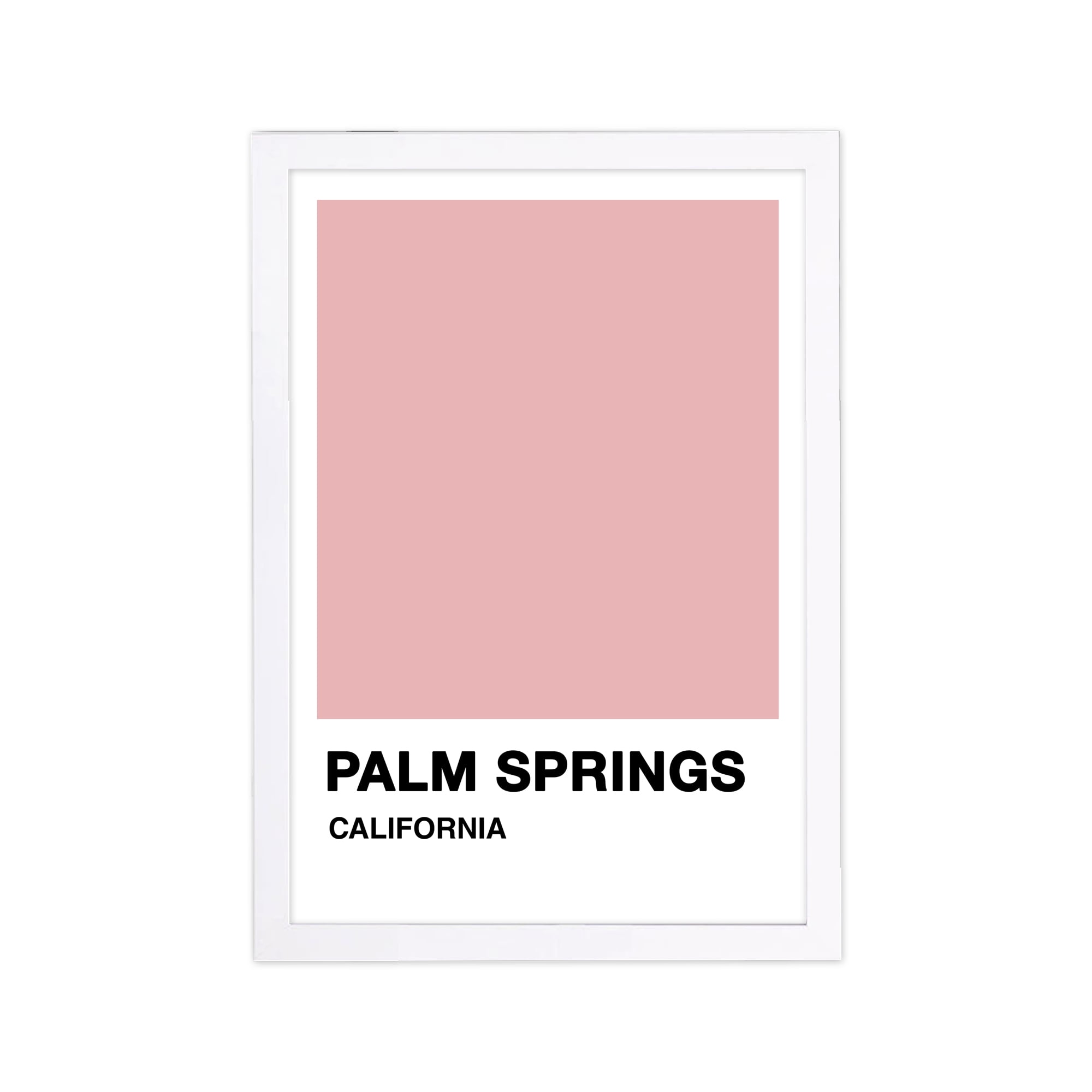 Palm Springs Pink and White Framed Wall Art Print