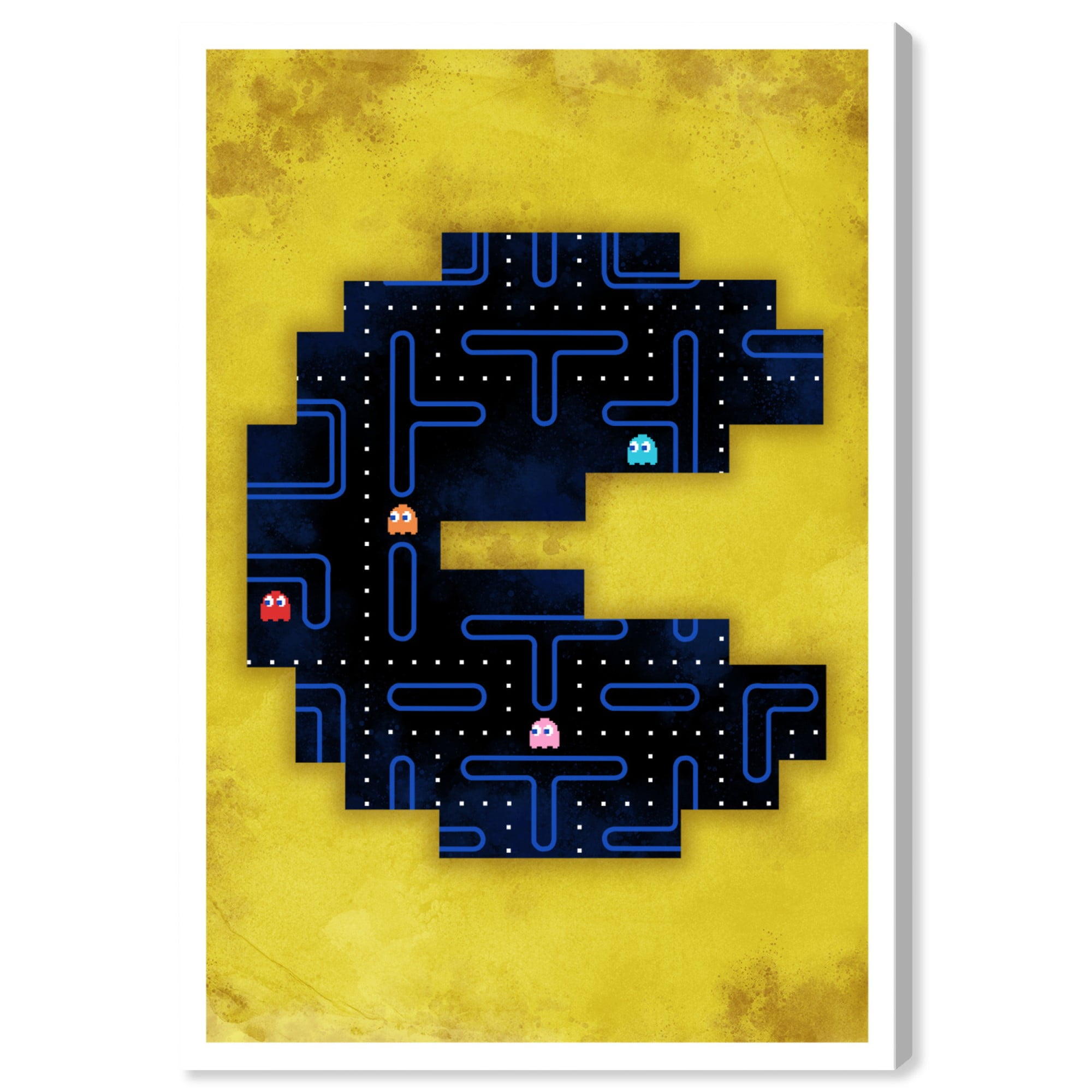 Wynwood Studio 'Classic Arcade Game' Entertainment and Hobbies Wall Art Canvas Print - Yellow, Blue, 24" x 36"