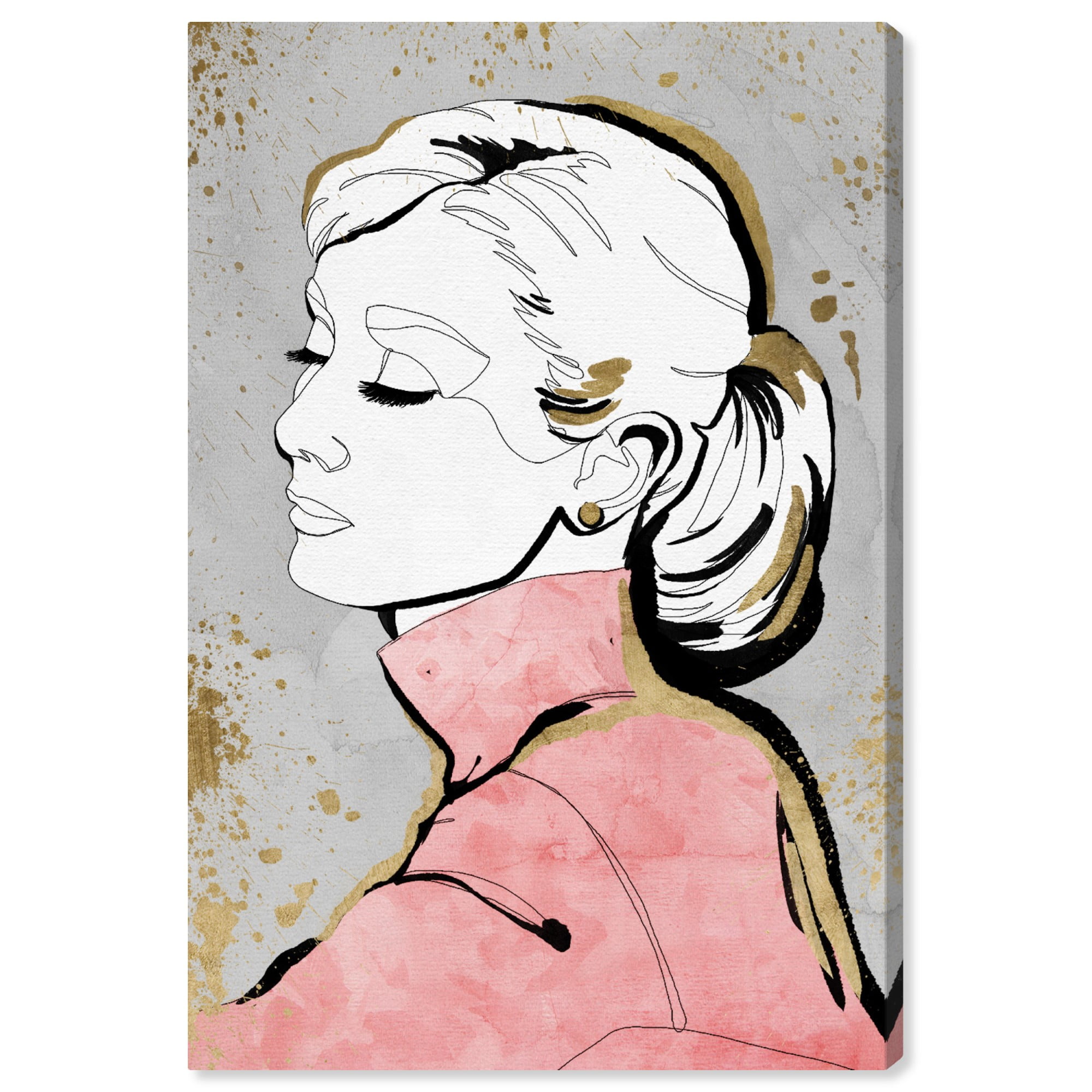 Wynwood Studio 'Contour Icon' Fashion and Glam Wall Art Canvas Print - Pink, White, 20" x 30"