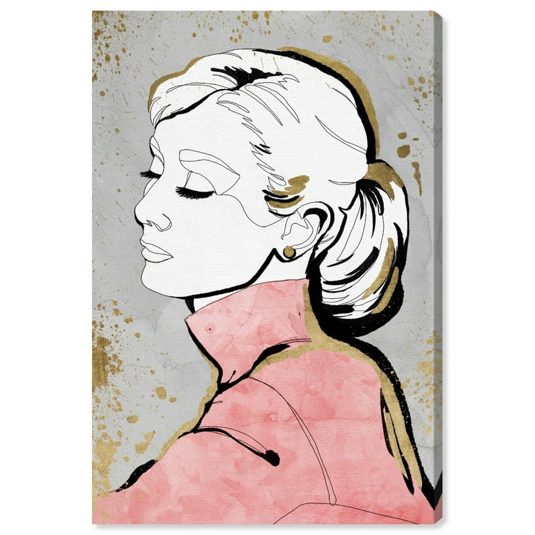Wynwood Studio 'Contour Icon' Fashion and Glam Wall Art Canvas Print -  Pink, White, 20 x 30