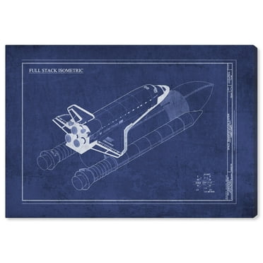 Wynwood Studio 'Discovery V2' Transportation Wall Art Canvas Print - Blue, White, 30" x 20"