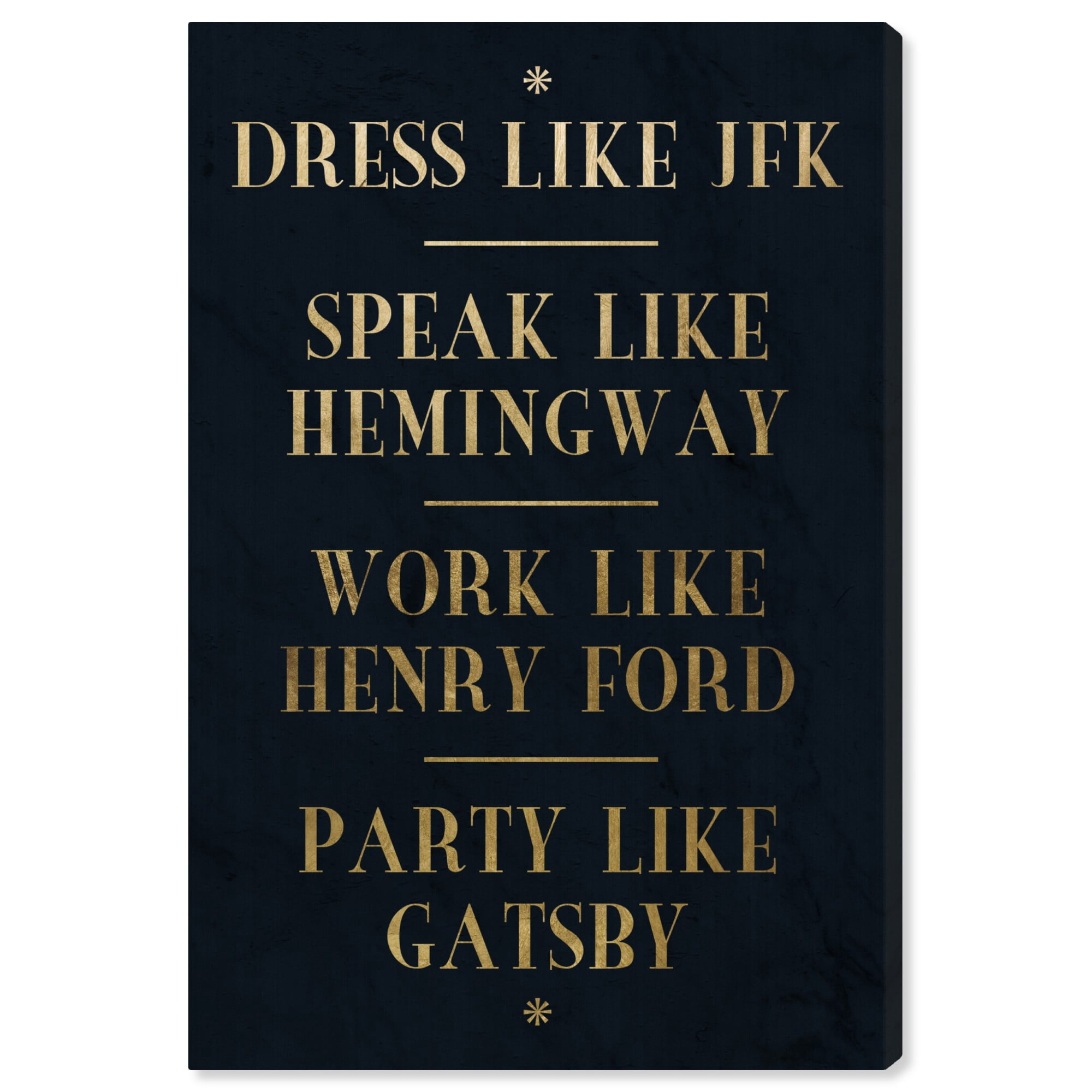 Wynwood Studio 'Dress Speak Work Party Role Models' Typography and Quotes Wall Art Canvas Print - Gold, Black, 16" x 24" Wynwood Studio 'Dress Speak Work Party Role Models' Typography and Quotes Wall Art Canvas Print - Gold, Black, 16" x 24"