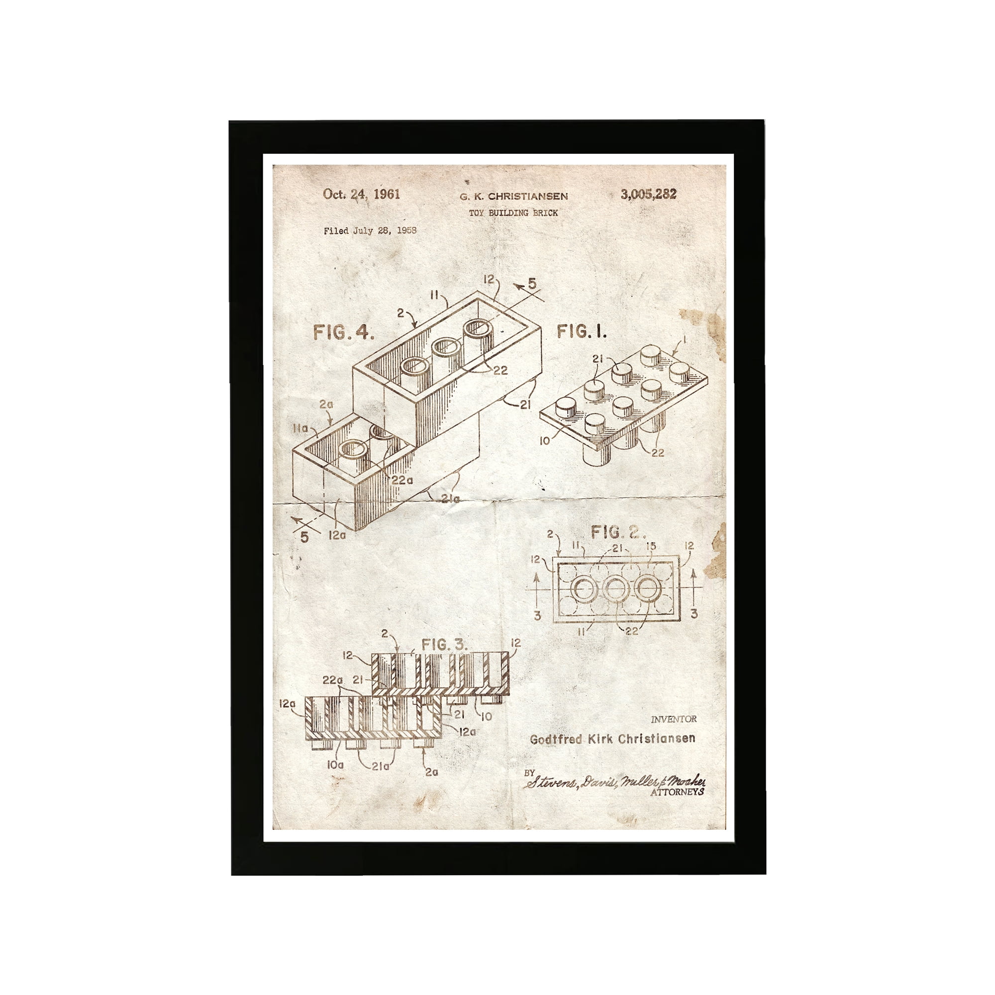Black Framed Modern Cityscape Canvas Print, 21" x 15"
