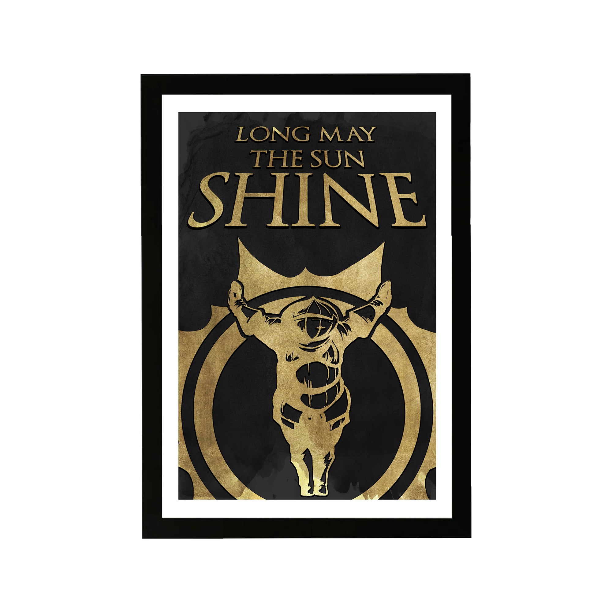 Wynwood Studio Entertainment and Hobbies Framed Wall Art Prints 'Long May The Sun Shine Print' Video Games - Gold, Black, 13" x 19"