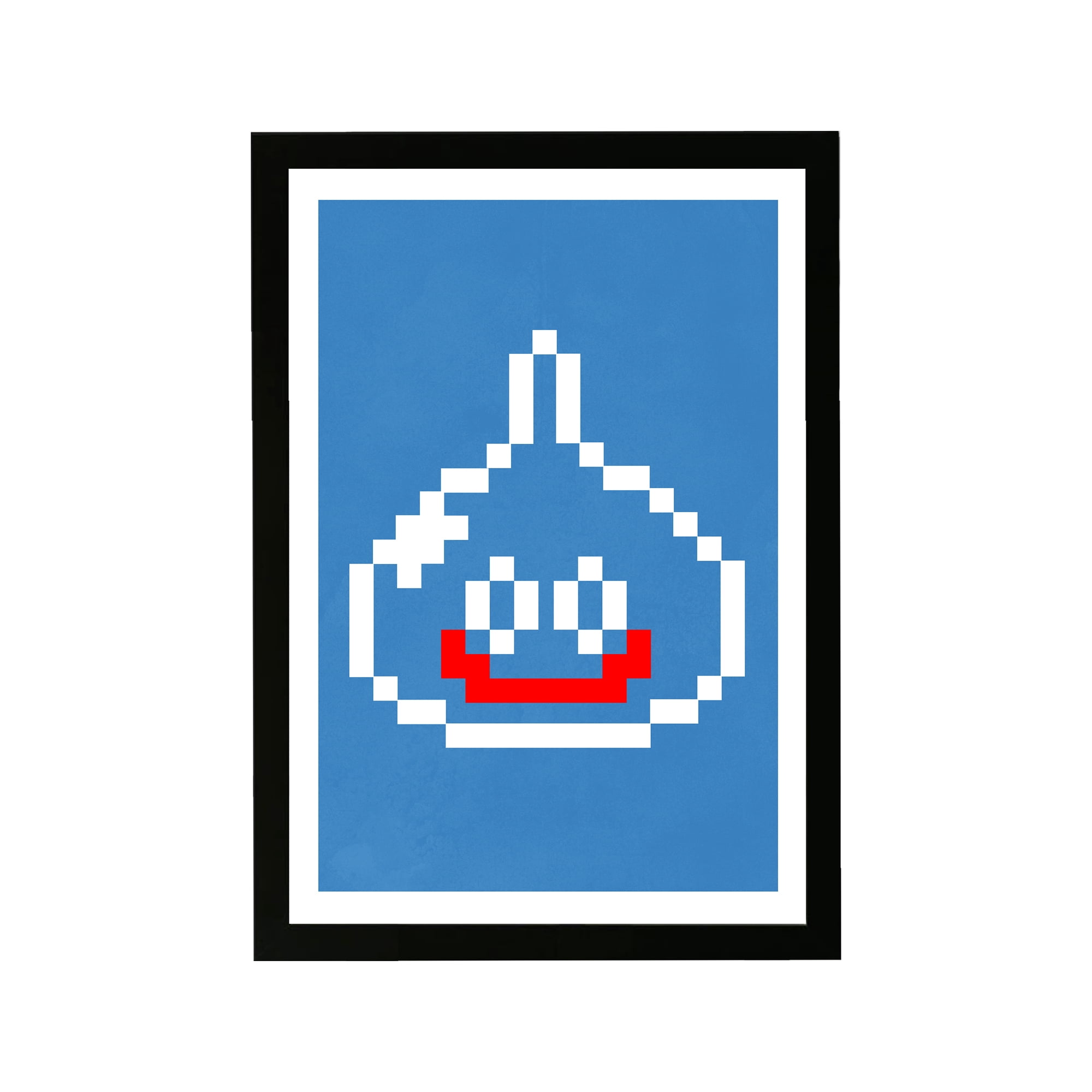 Wynwood Studio Entertainment and Hobbies Framed Wall Art Prints 'Slime Print' Video Games Home Décor - Blue, White, 13" x 19"