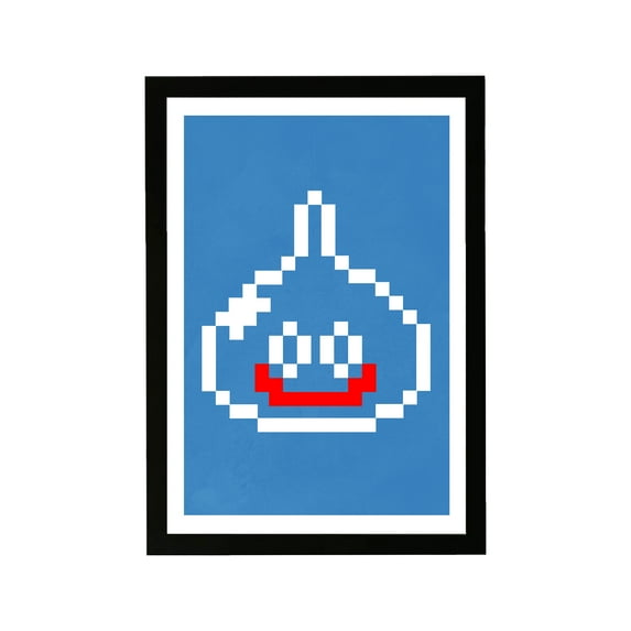 Wynwood Studio Entertainment and Hobbies Framed Wall Art Prints 'Slime Print' Video Games Home Décor - Blue, White, 13" x 19"