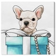 thumbnail image 1 of Wynwood Studio 'Fancy Jewel Puppy' Fashion and Glam Wall Art Canvas Print - Blue, White, 12" x 12", 1 of 2