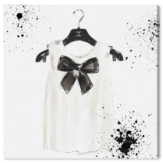 Wynwood Studio Fashion and Glam Contemporary Canvas Art - Hang It, Custom Wall Art for Living Room, Bedroom, and Bathroom, 20 in x 20, White and Black Home Decor