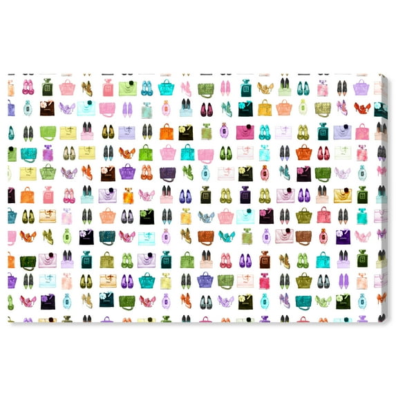 Wynwood Studio Fashion and Glam Modern Canvas Art - Fashion Colorful Collage, Wall Art for Living Room, Bedroom, and Bathroom, 36 in x 24, White and Blue Home Decor