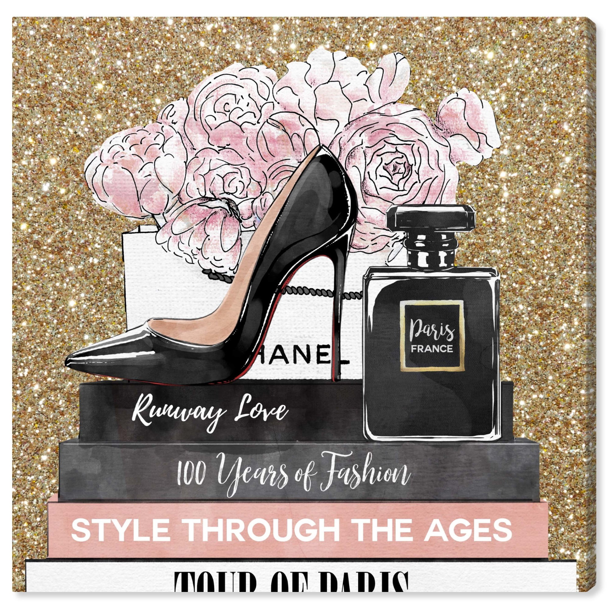 Wynwood Studio Fashion and Glam Canvas Art Print 'Books and Fashion