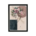 thumbnail image 1 of Wynwood Studio Fashion and Glam Framed Wall Art Prints 'Flower Noir' Portraits Home Décor - Pink, White, 13" x 19", 1 of 4