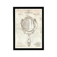 thumbnail image 1 of Wynwood Studio Fashion and Glam Framed Wall Art Prints 'Hand Mirror 1910 Parchment' Lifestyle Home Décor - White, Brown, 13" x 19", 1 of 4