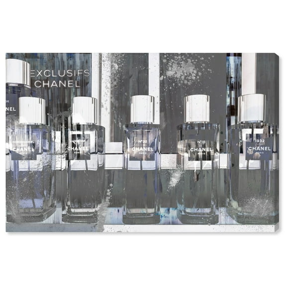 Wynwood Studio Fashion and Glam Wall Art Canvas Prints 'Exclusifs' Perfumes - Gray, White