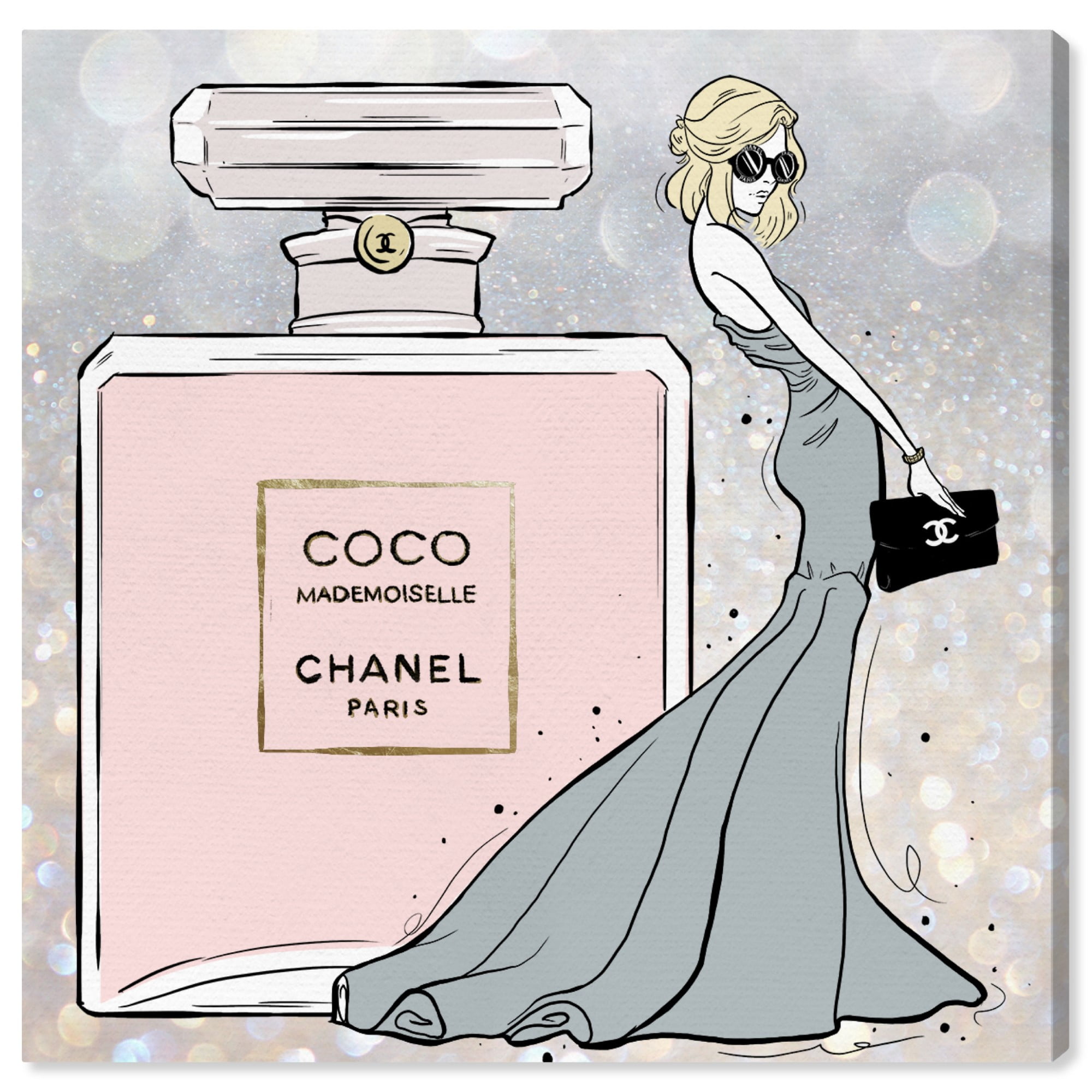 Oliver Gal Fashion And Glam Coco Water Love, Glam Blue On Canvas