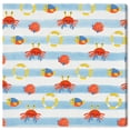 thumbnail image 1 of Wynwood Studio 'Fish Crab Lifesave Pattern' Nautical and Coastal Wall Art Canvas Print - Blue, Orange, 30" x 30", 1 of 2