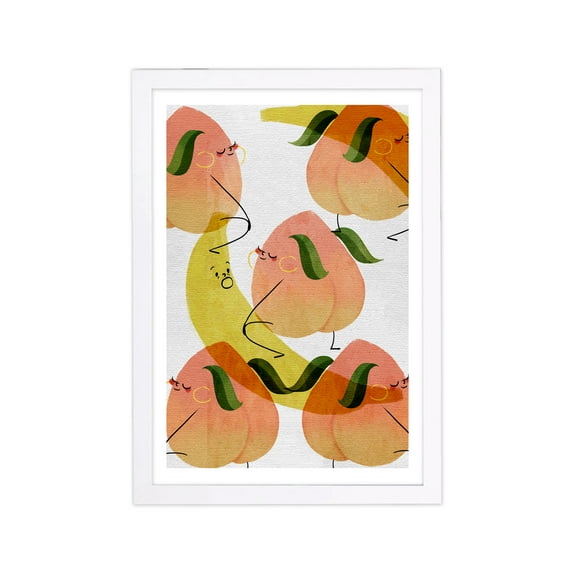 Wynwood Studio Food and Cuisine Framed Wall Art Prints 'Juicy Juice' Fruits Home Décor - Yellow, Orange, 13" x 19"