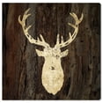 thumbnail image 1 of Wynwood Studio 'Gold Stag' Animals Wall Art Canvas Print - Gold, Brown, 12" x 12", 1 of 2