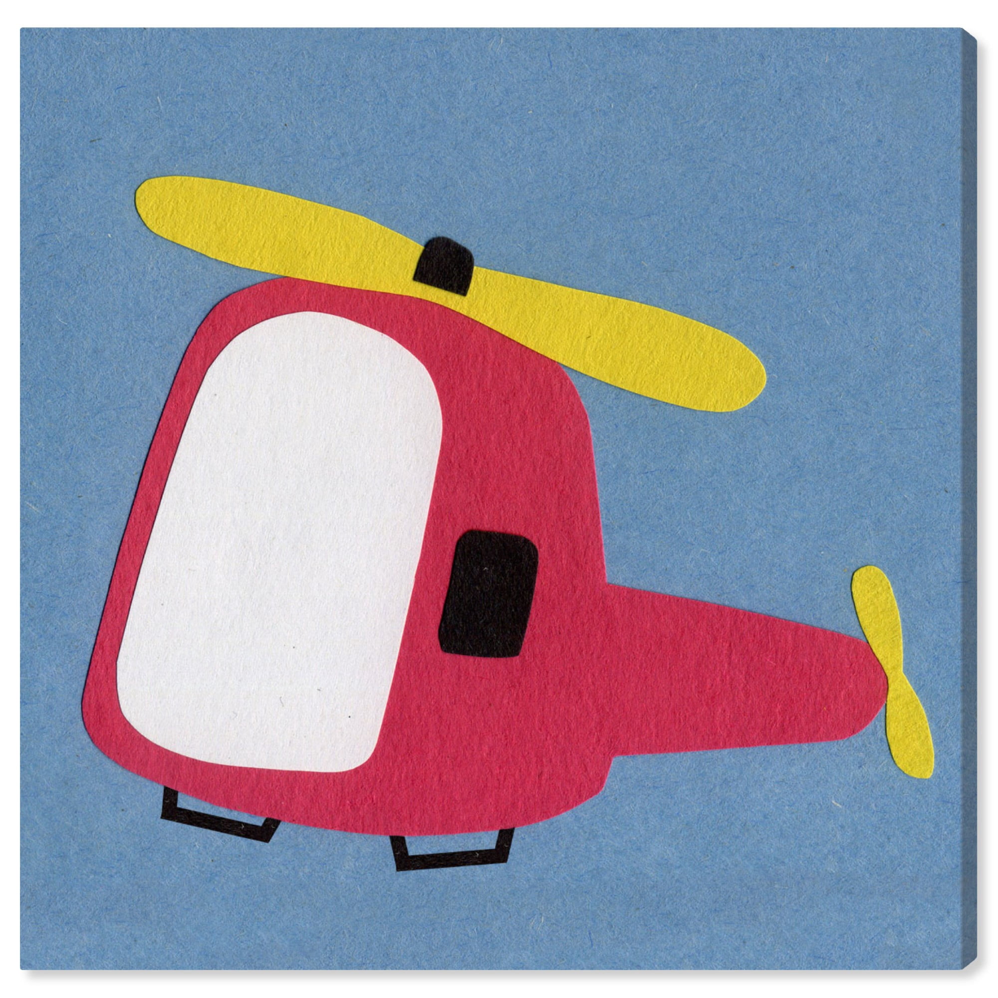 Wynwood Studio 'Helicopter' Transportation Wall Art Canvas Print - Red, Blue, 20" x 20"