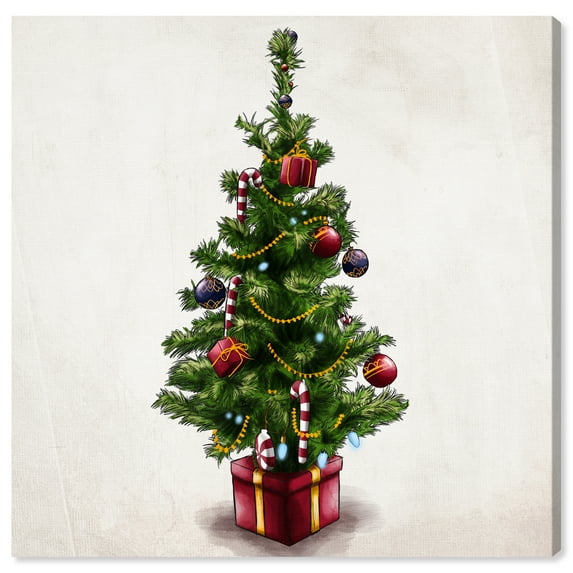 Wynwood Studio Holiday and Seasonal Wall Art Canvas Prints 'Beckon of Cheer' Christmas Home Décor - Red, Green, 20" x 20"