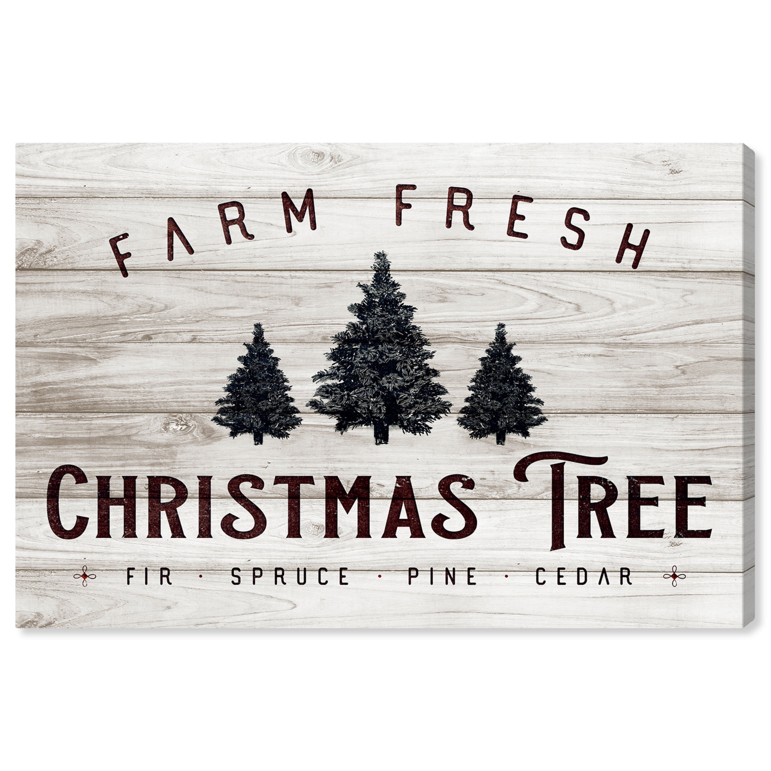 Wynwood Studio Holiday and Seasonal Wall Art Canvas Prints 'Farm Fresh Christmas Tree' Christmas Home Décor - Brown, Green, 36" x 24"