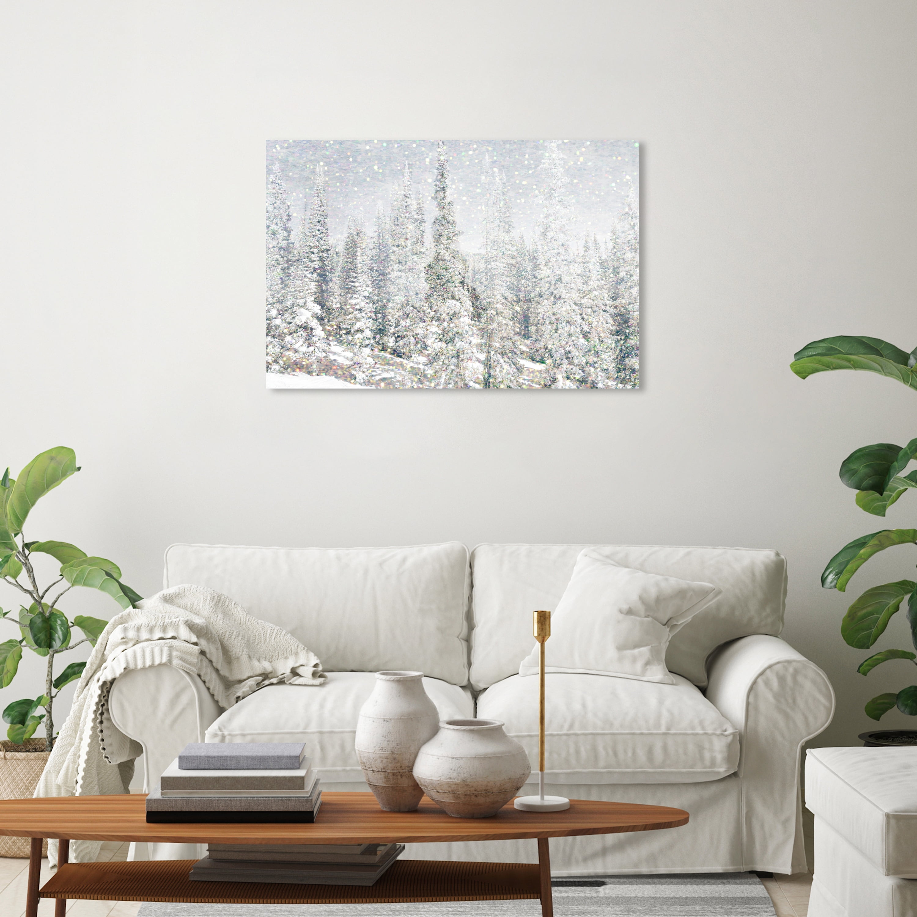 Magical Winter Snow Forest Landscape Canvas Print, 30" x 20"