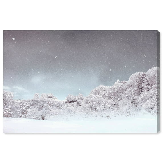 Wynwood Studio Holiday and Seasonal Wall Art Canvas Prints 'Untitled Snow' Winter Home Décor - Blue, Gray, 30" x 20"