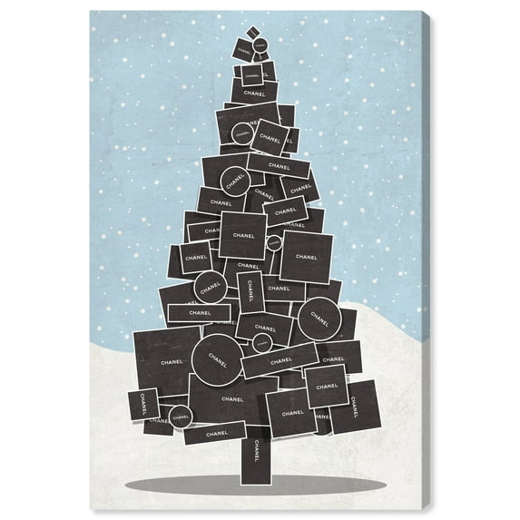 Wynwood Studio Holiday and Seasonal Wall Art Canvas Prints 'White Christmas' Christmas Home Décor - Black, Blue, 20" x 30"