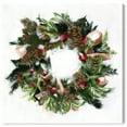 thumbnail image 1 of Wynwood Studio Holiday and Seasonal Wall Art Canvas Prints 'Wreath' Christmas Home Décor - Red, Green, 30" x 30", 1 of 5