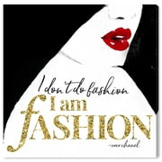 Wynwood Studio 'I Am Fashion' Fashion and Glam Wall Art Canvas Print - Gold, Black, 30" x 30"