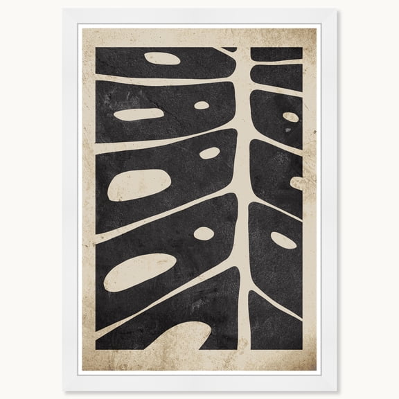 Wynwood Studio Leaf Detail Ii Framed Boho Minimalist Abstract Prints, 15 " x 21 ", White Satin Flat Frame