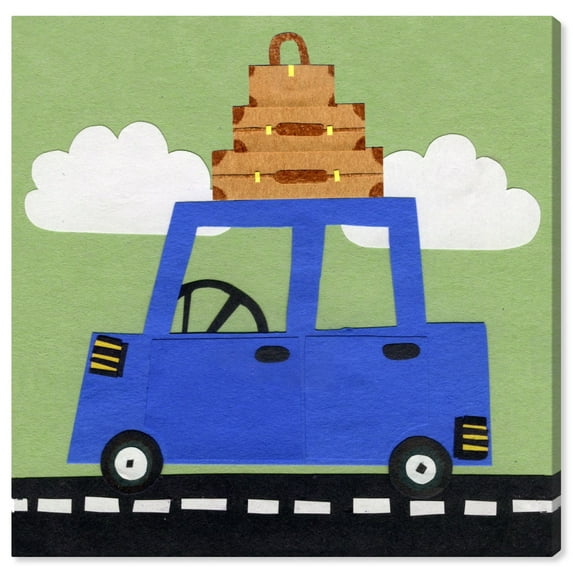 Wynwood Studio 'Lets Go on a Roadtrip' Transportation Wall Art Canvas Print - Blue, Green, 30" x 30"