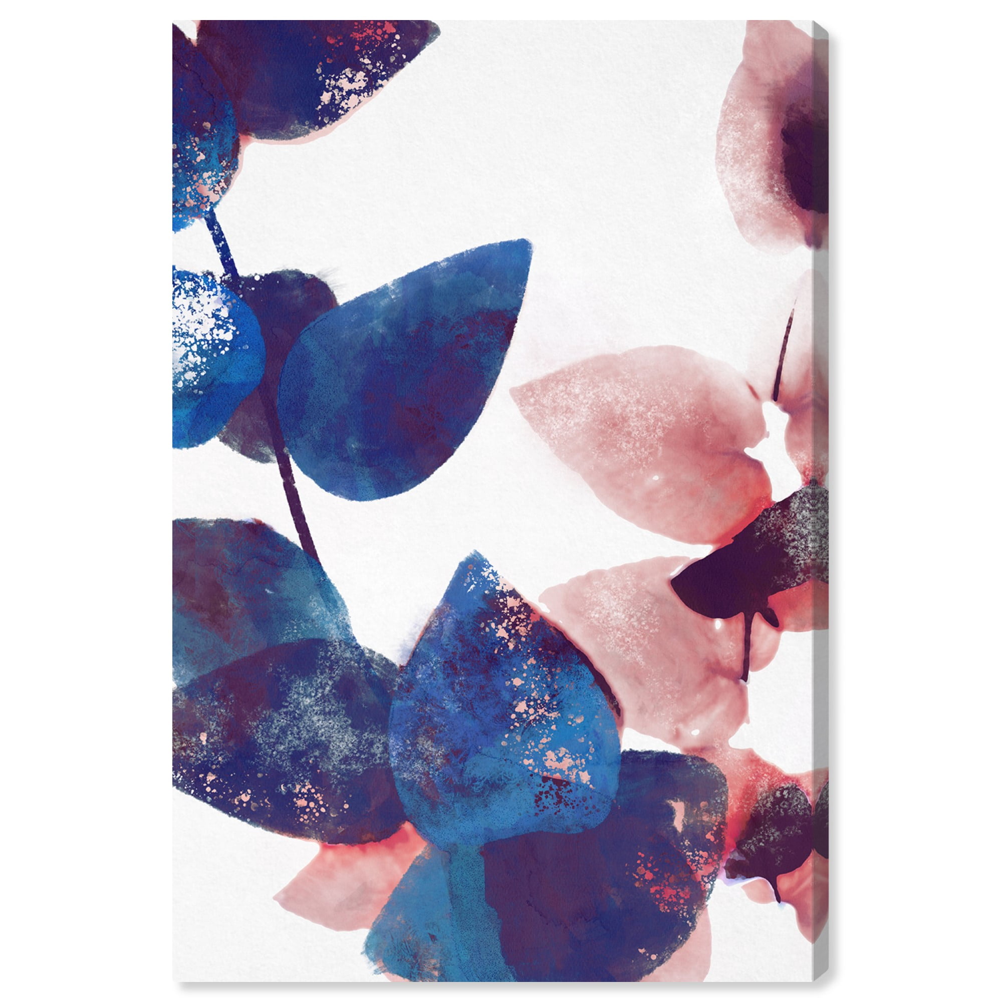 Wynwood Studio 'Like Cyanotype Leaves II' Floral and Botanical Wall Art Canvas Print - Blue, White, 20" x 30"