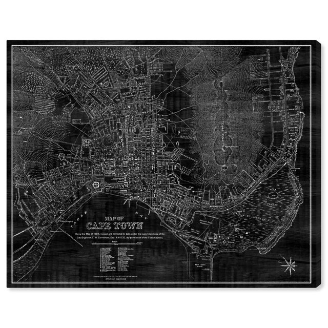 Wynwood Studio Maps and Flags Wall Art Canvas Prints 'Cape Town Map
