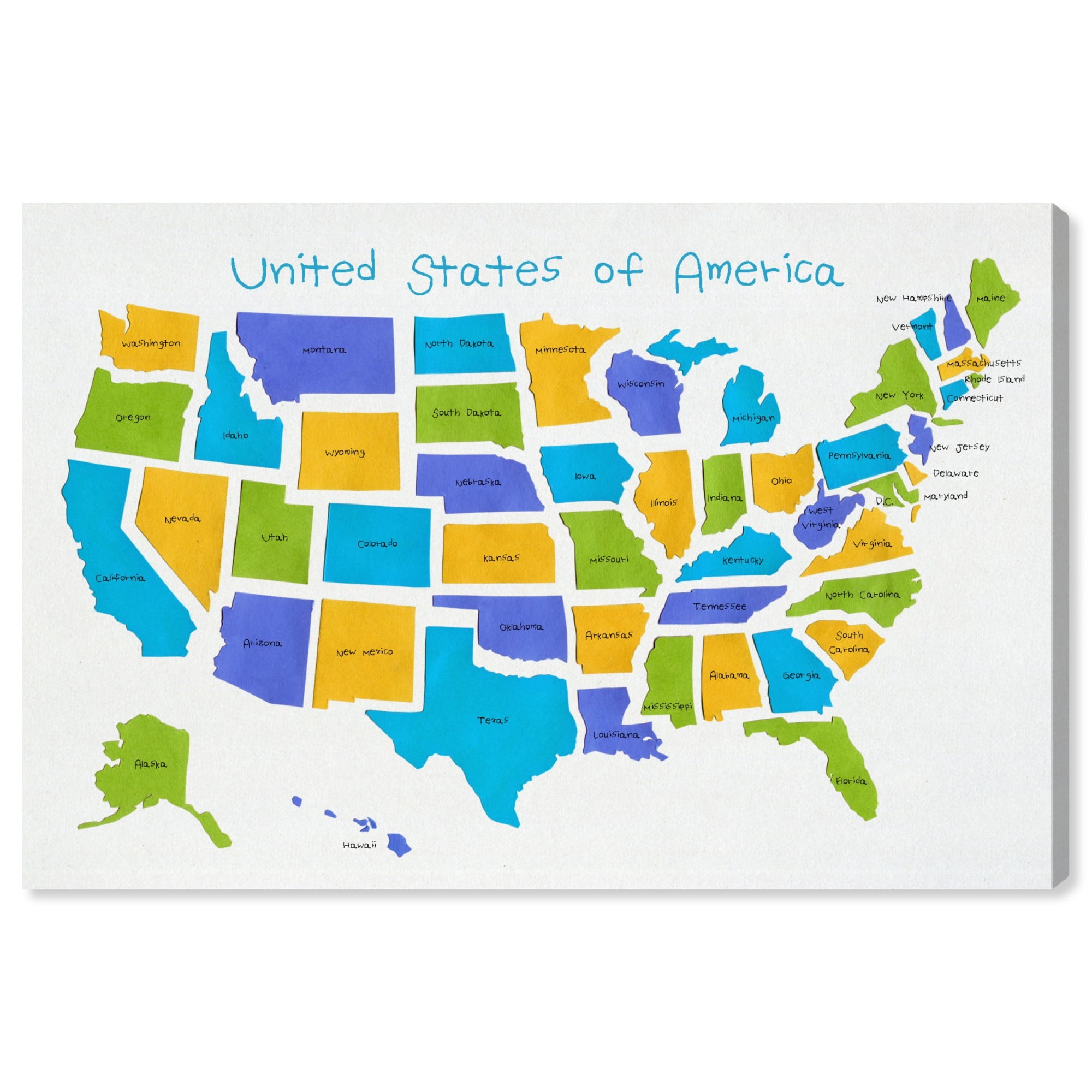 Wynwood Studio Maps and Flags Wall Art Canvas Prints 'USA Map 2