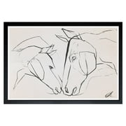 Wynwood Studio 'Mother And Colt II' Animals Framed Wall Art Print - Black, White