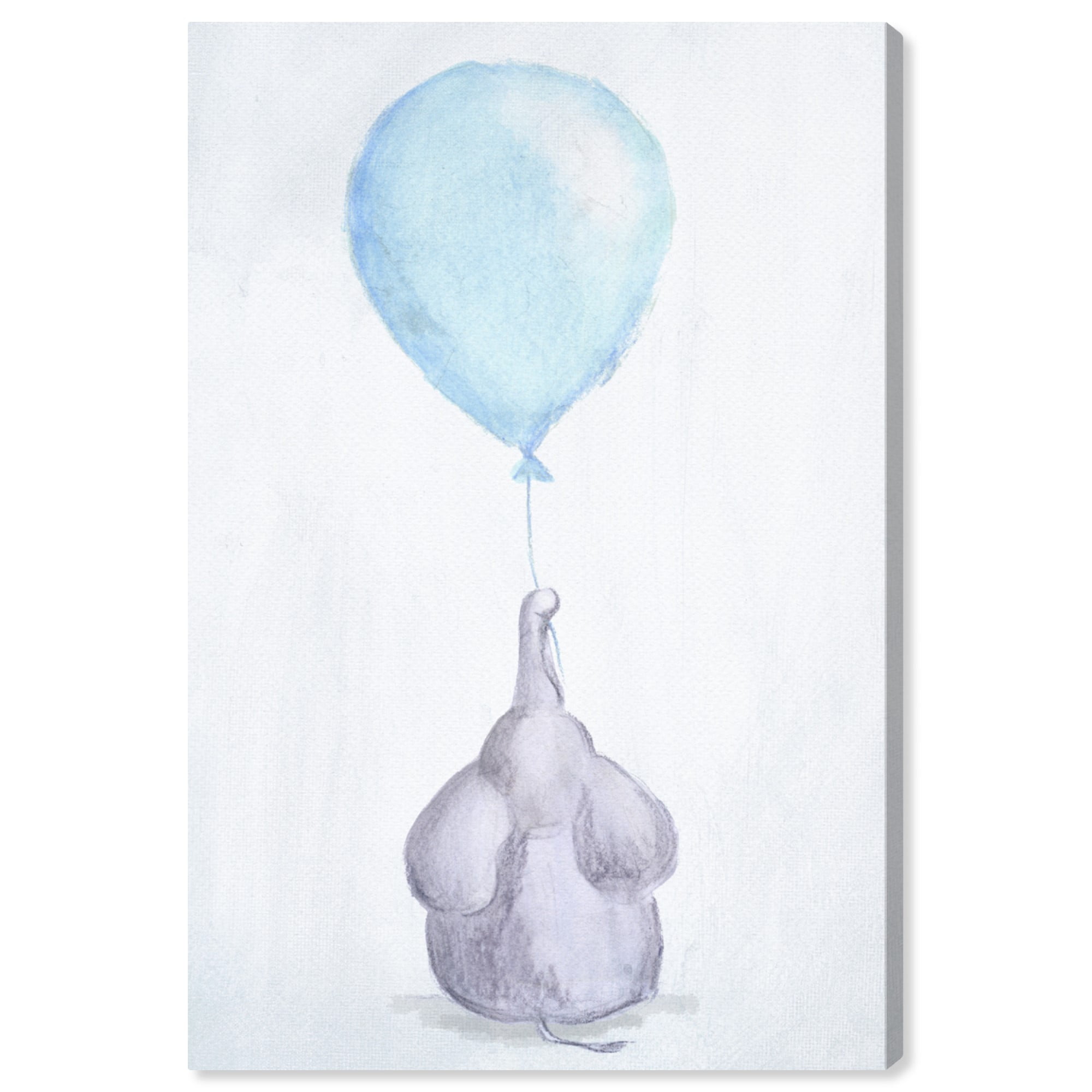 Wynwood Studio 'My Blue Balloon' Animals Wall Art Canvas Print - Blue, Gray, 24" x 36"