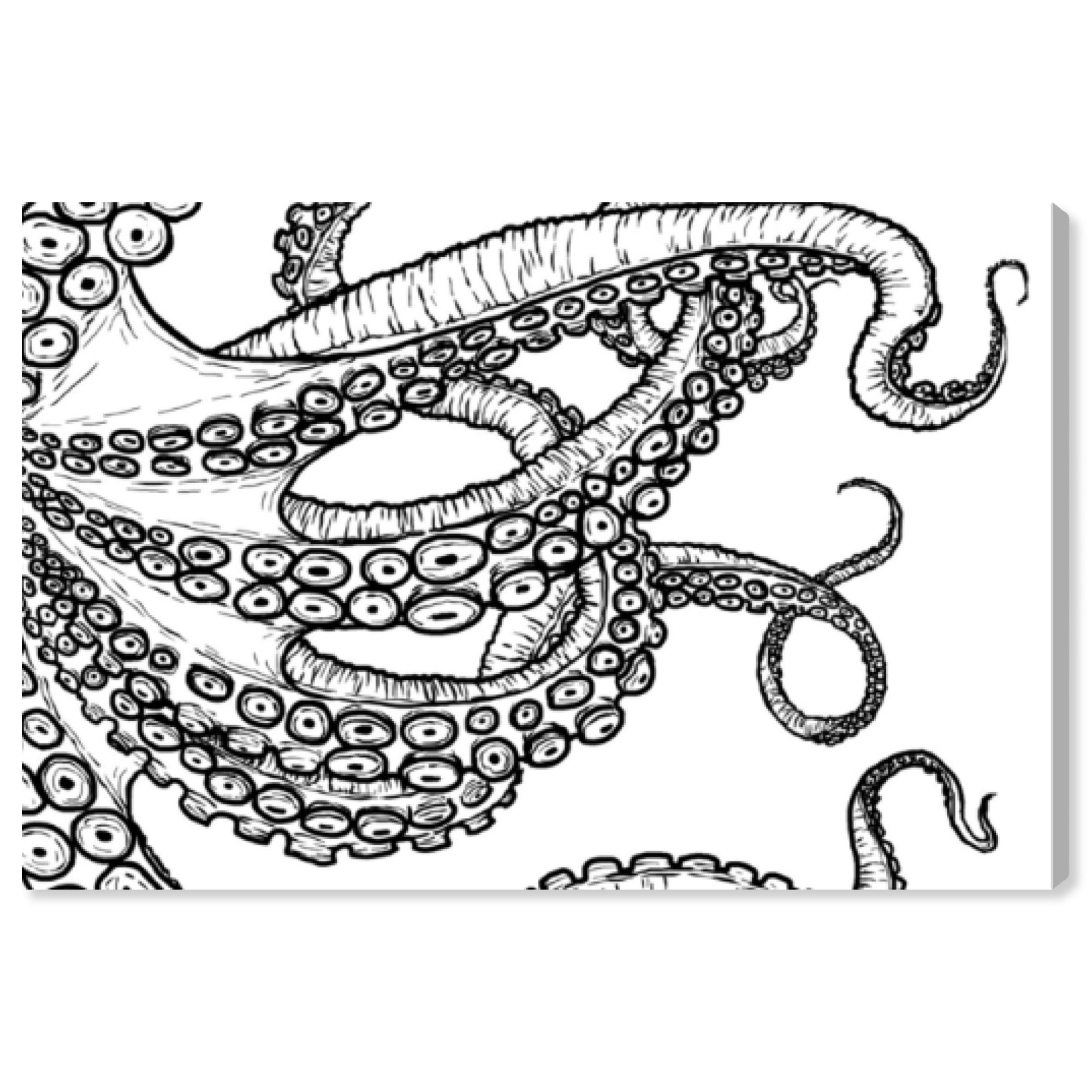Wynwood Studio Nautical and Coastal Wall Art Canvas Prints 'Tentacles