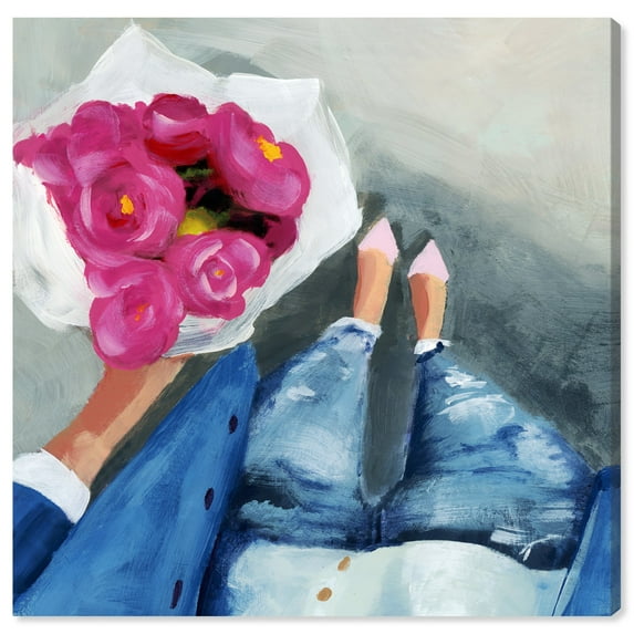 Wynwood Studio 'Outfit Of The Day' Fashion and Glam Wall Art Canvas Print - Blue, Pink, 20" x 20"