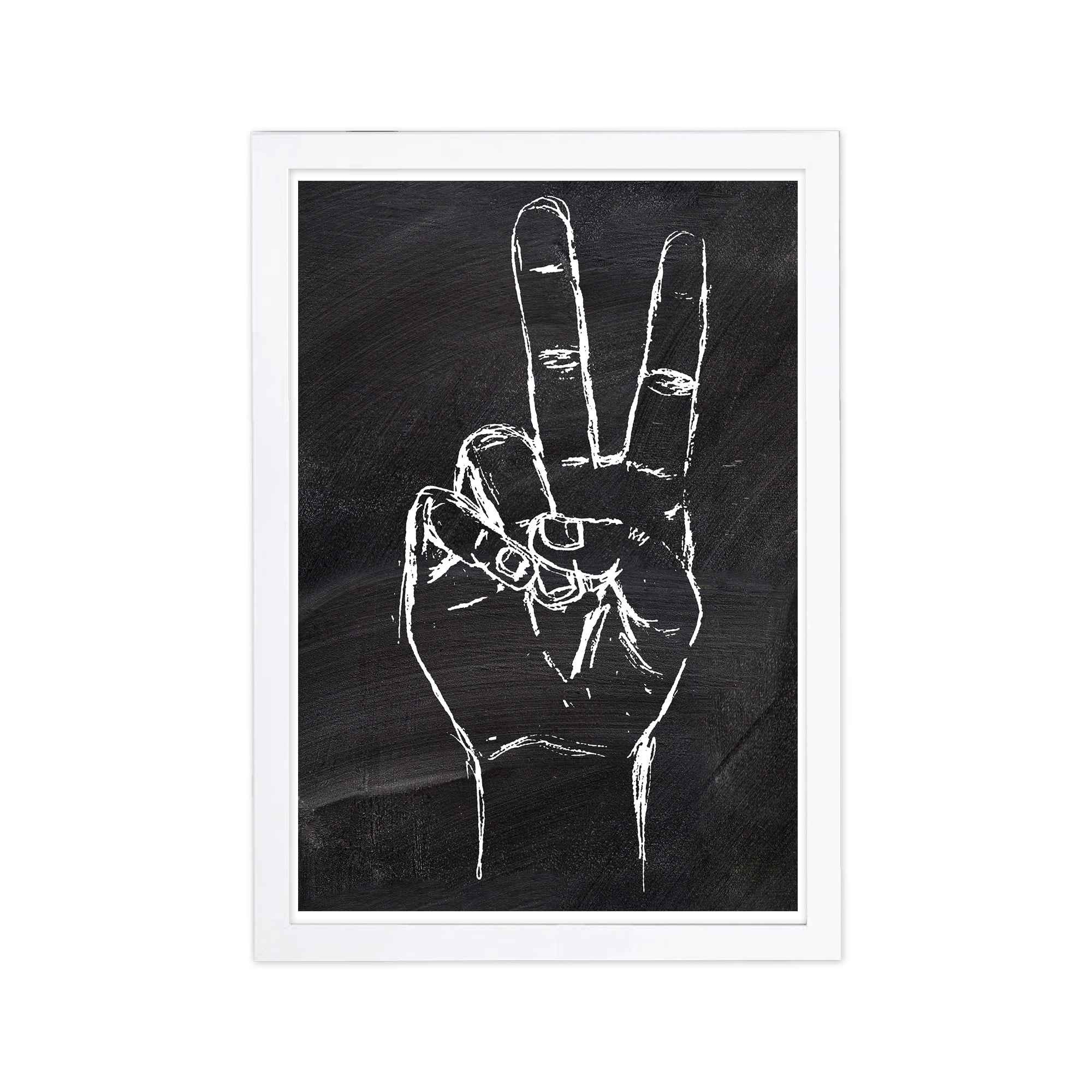Wynwood Studio 'Peace Out' Symbols and Objects Framed Wall Art Print - Black, White