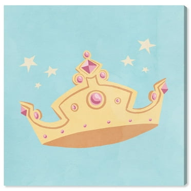 Wynwood Studio 'Petite Crown' Fantasy and Sci-Fi Wall Art Canvas Print - Yellow, Blue, 30" x 30"