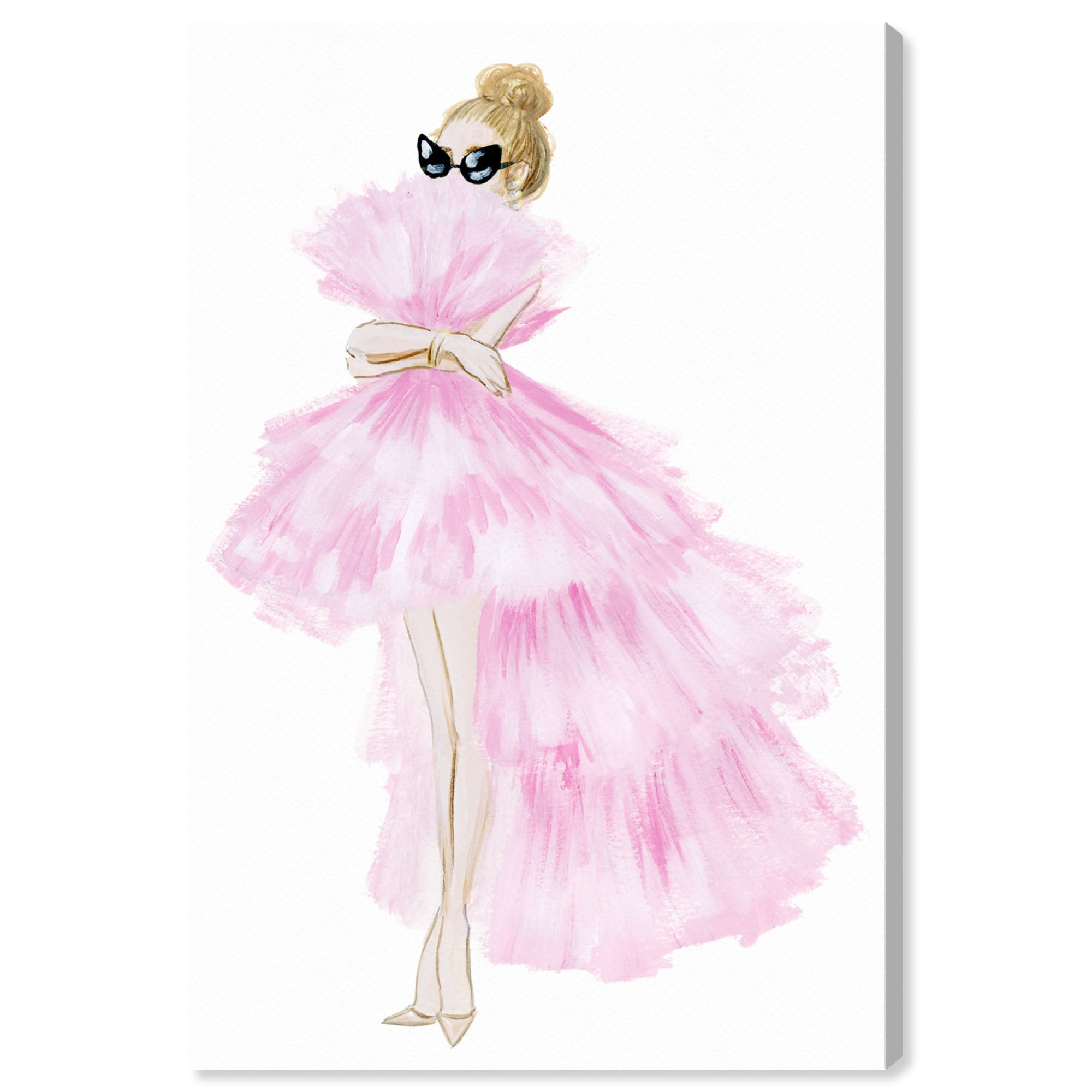 Glamorous Pink Tutu Dress Fashion Canvas Wall Art, 20" x 30"