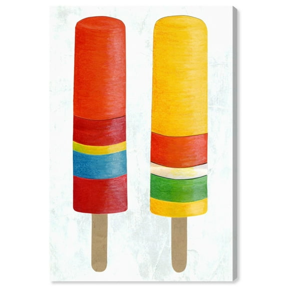 Wynwood Studio 'Popsicles' Food and Cuisine Wall Art Canvas Print - Red, Yellow, 16" x 24"