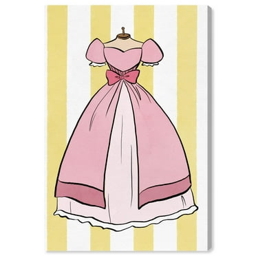 Wynwood Studio 'Princess Dress' Fantasy and Sci-Fi Wall Art Canvas Print - Pink, Yellow, 24" x 36"