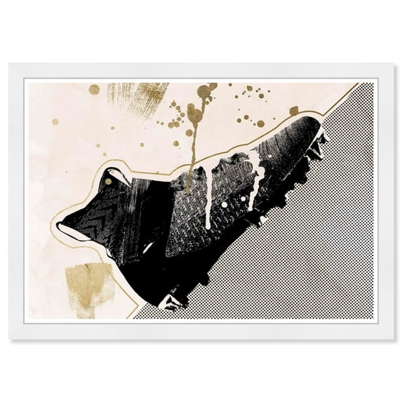 Wynwood Studio Prints 39811 Inverse Cleats Fashion and Glam Shoes Wall Art Canvas Print White Cream White 19x13