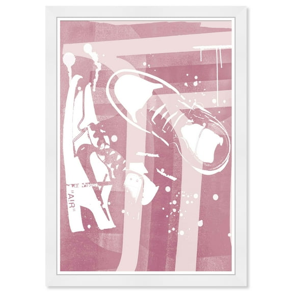 Wynwood Studio Prints 40503 Pink Sneaker Abstract Fashion and Glam Shoes Wall Art Canvas Print Pink 13x19