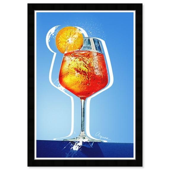 Wynwood Studio Prints Aperol Italiano Drinks and Spirits Cocktails Wall Art Canvas Print Blue 13x19